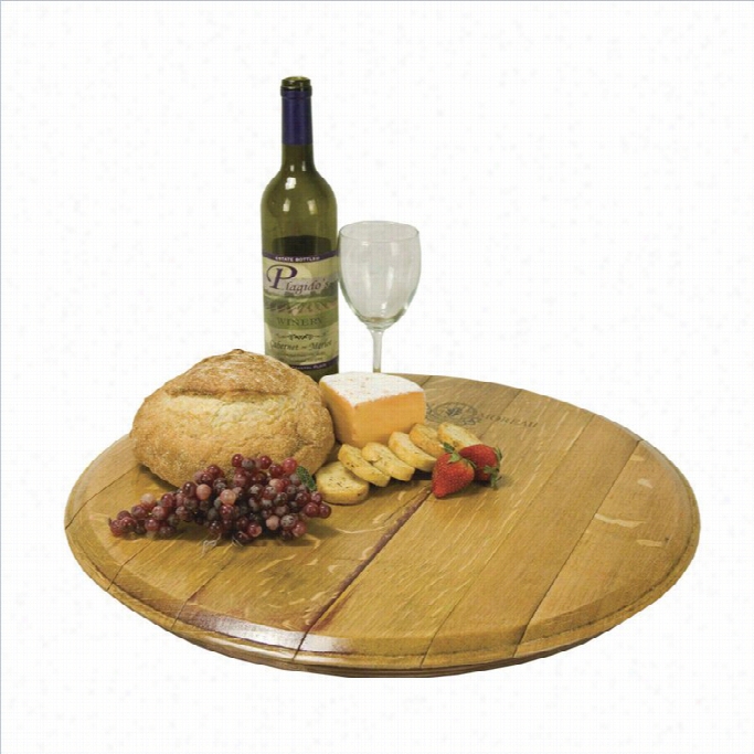 Napa East Collection Wine Barrel Head Lazy Susan