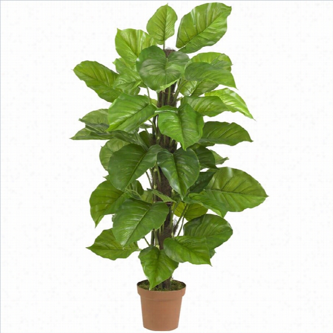 Nearly Natural 52 Arrge Leaf Phipodendron Silk Plant(real Touch) In Green