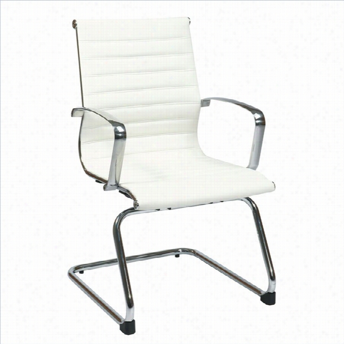 Office Asterisk Eco Leather Visitors Visitor Chair In White