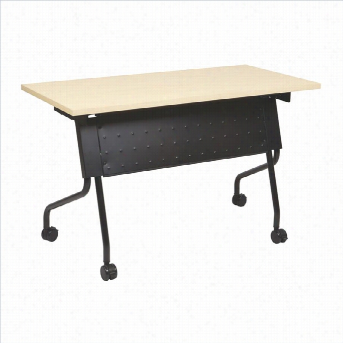 Office Star Training Table In Black And Maple-29.5hx48wx24d