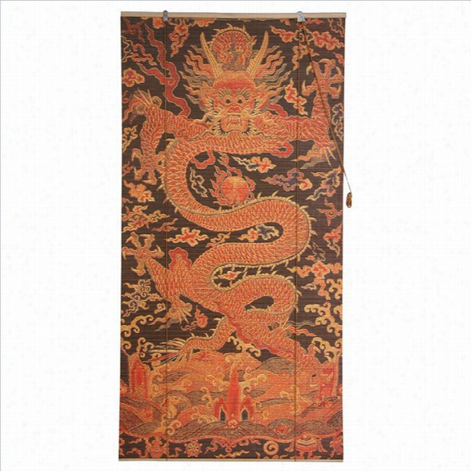 Oriental Furniture Dragon Design Blinds In Multicolor-24 Inches