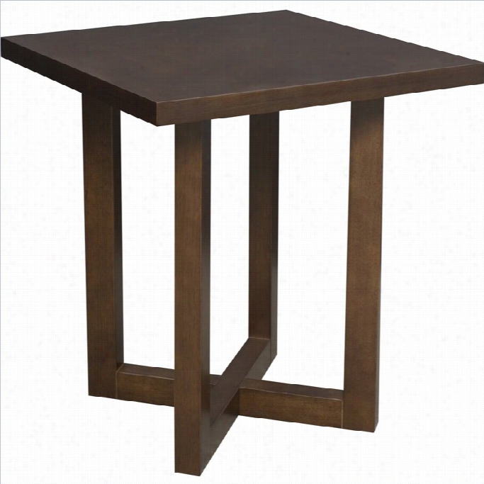 Regency Chloe Square Veneer End Table In Mocha Walnut