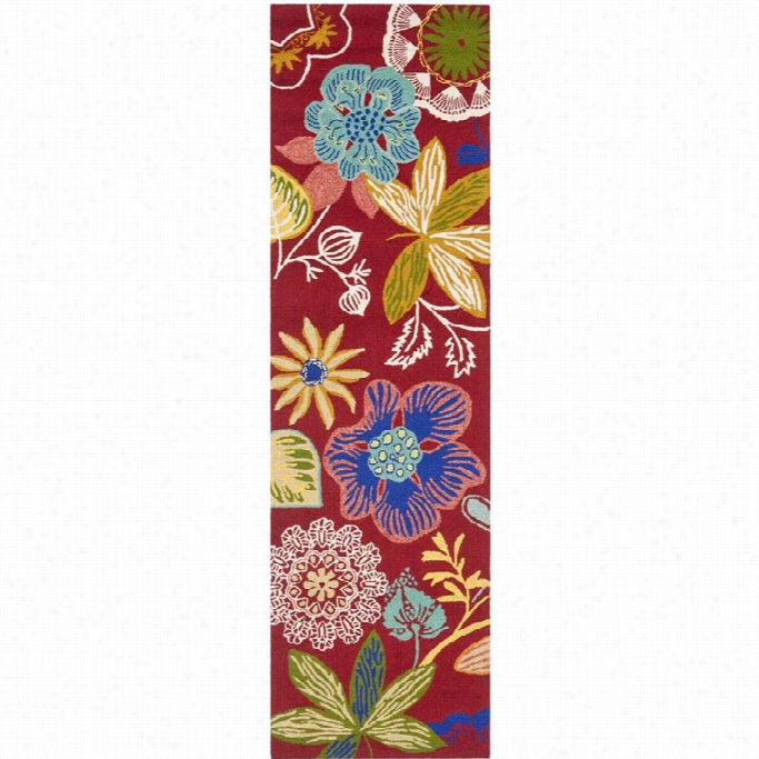 Safaviehh Four Seasons Red Indoor Ou Tdoor Rug - Runner 2'3 X 10'