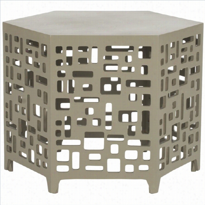 Safavieh Kelby Bayur Wood End Table In Pearl Taupe