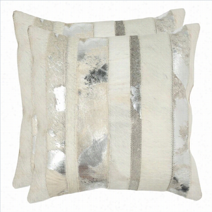 Safavieh Peyton 22-inch Decorative Pillows In Silver (group Of2 )