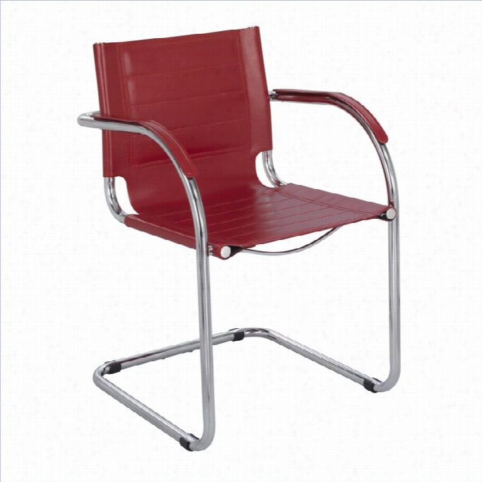 Safco Flaunt Guest Chair Rd Leatheri N Red