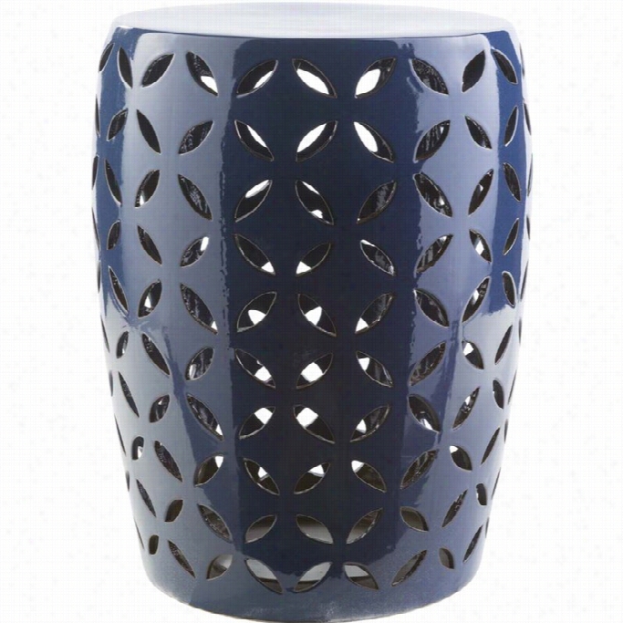 Surya Chantilly 17.7 X 13.4 Ceramic Stool I N Smooth And Shining Blue