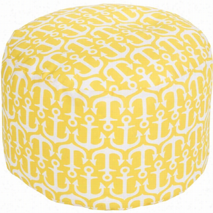 Surya Cylinder Pouf Ottoman In Yellow