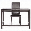 Baxton Studio Astoria Desk and Chair Set in Dark Brown