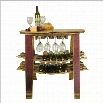 Napa East Collection Barrel Head Table and Rack with Glass Sliders