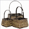 Oriental Furniture Square Handle Basket in Natural ( Set of 3 )