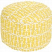 Surya Cylinder Pouf Ottoman in Yellow