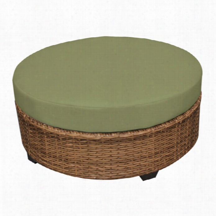 Tkc Laguna Outdoor Wiicker Ound Coffee Table In Cilantro