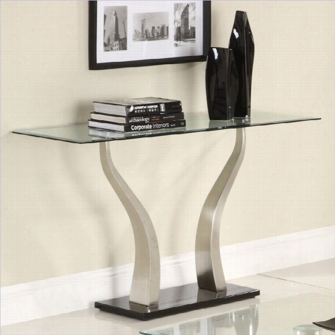 Trent Home Atkins Sofa Table In Chrome And Esresso