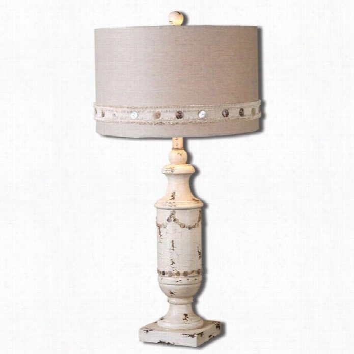 Uttermost Lacedonia Distreessed Ivory Lamp