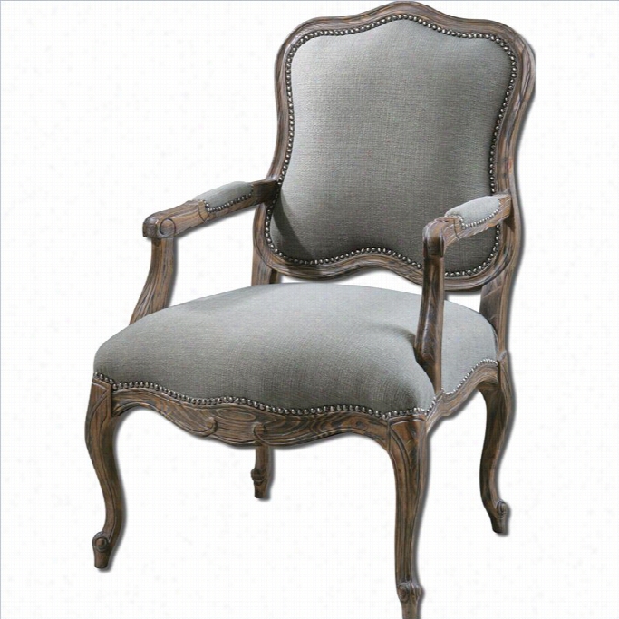 Uttermost Willa Faabric Arm Chair In Gray