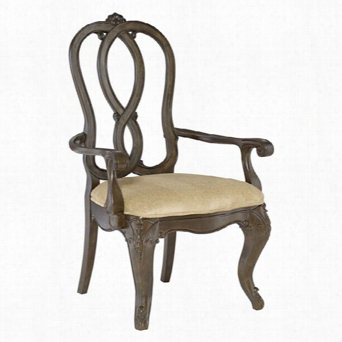 American Drew Casalone Wood Back Arm Chair In Cafee