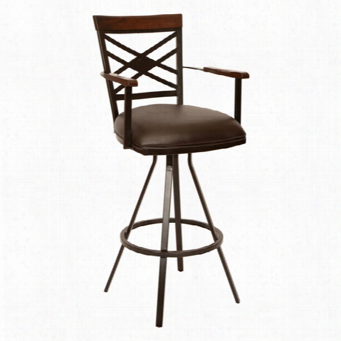 Armen Living Zoe 2 6 Transitional Arm Bar Stool  In Coffee