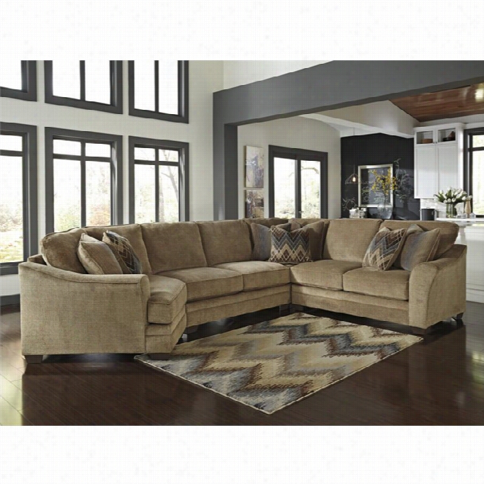 Ashley Onsdale 4 Piece Left Cuddlr Loveseat Sectional In Baarley