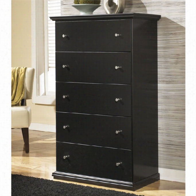 Ashley Maribel 5 Drawer Wood Chest In Black