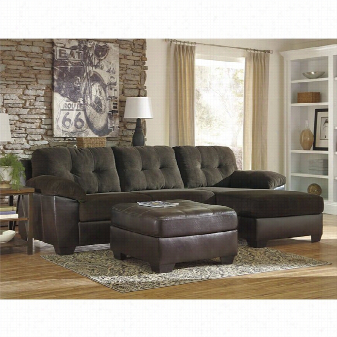 Ashley Vanlee R Right Corner Sectional With Ottoman In Chocolate