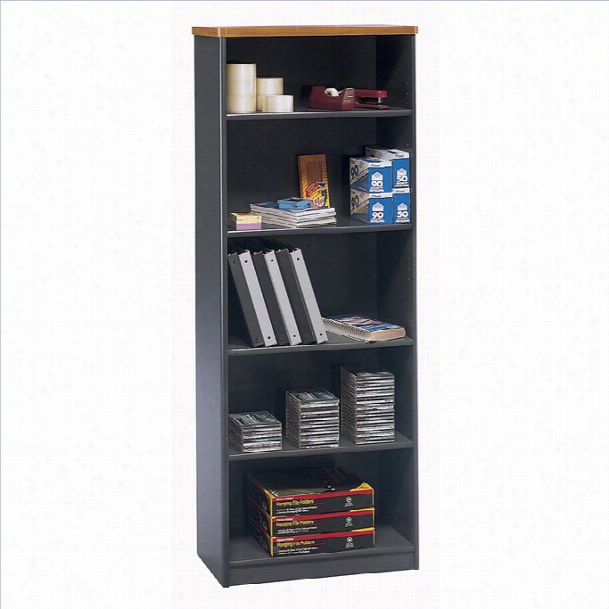 Bush Bbf  Series A 26w 5-shelf Bookcase In Natural Cherry