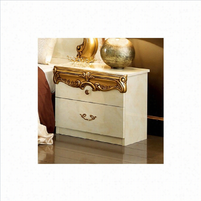 Camelgroup Barocco Nightstand In Ivory W/gold