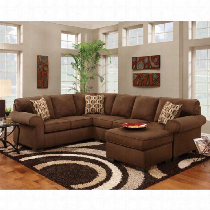 Chelsea Adams Microfiber Sleeper Sectional In Chocopate