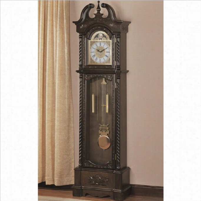 Coaster Grandfather Clock In Deep Brown