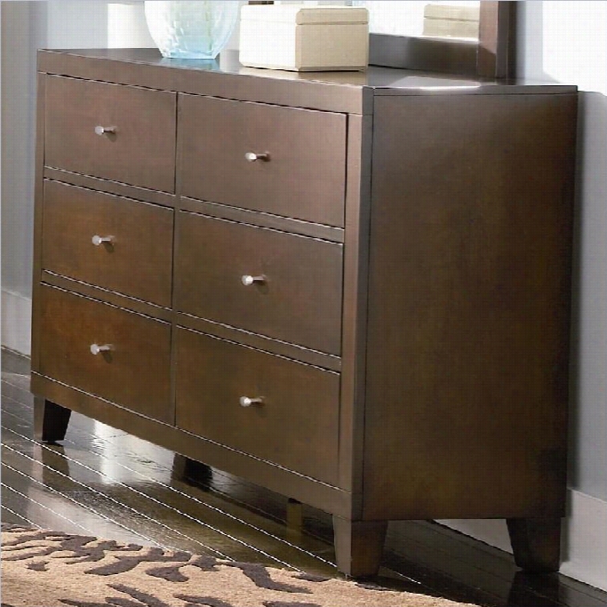 Coaster Lorretta Contemporary 6 Drawer Dresser Iin Dark Brown Finish