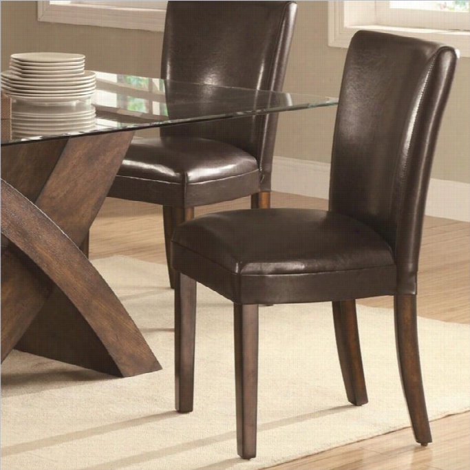 Coaster Nessa Parson Dhing Chair In Deep Brown Vinyl