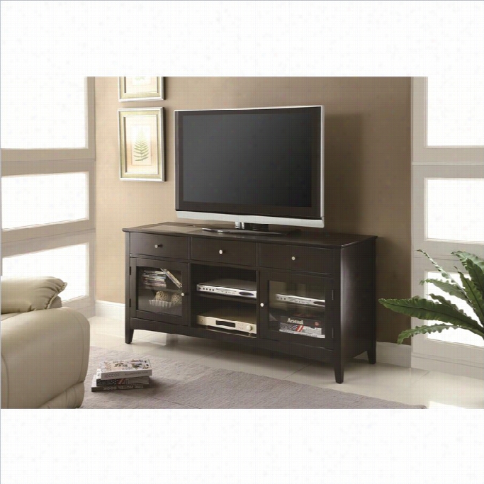 Coaster Tv Console With Conncet-it Power Drawr In Cappuccino