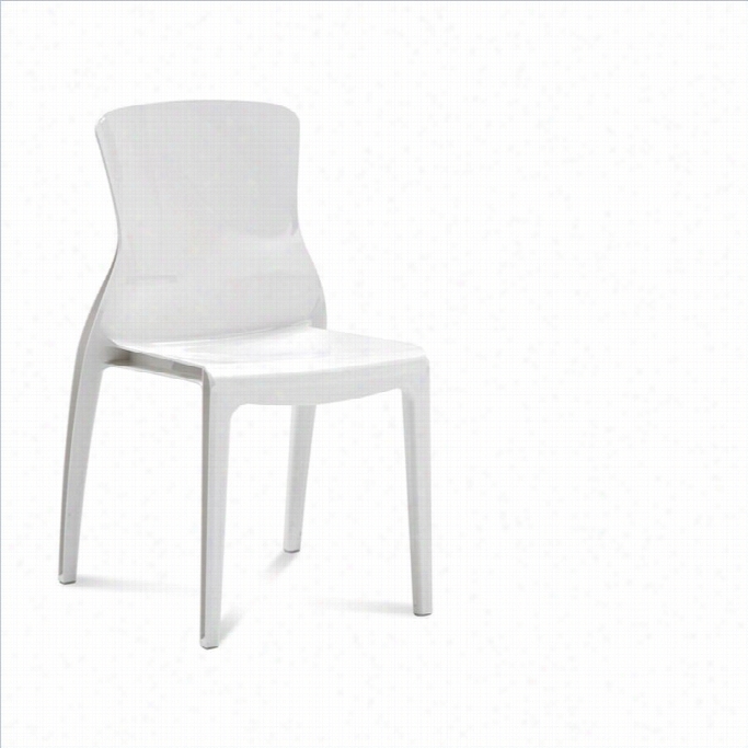 Domitalia Crystal Dining Chair In White