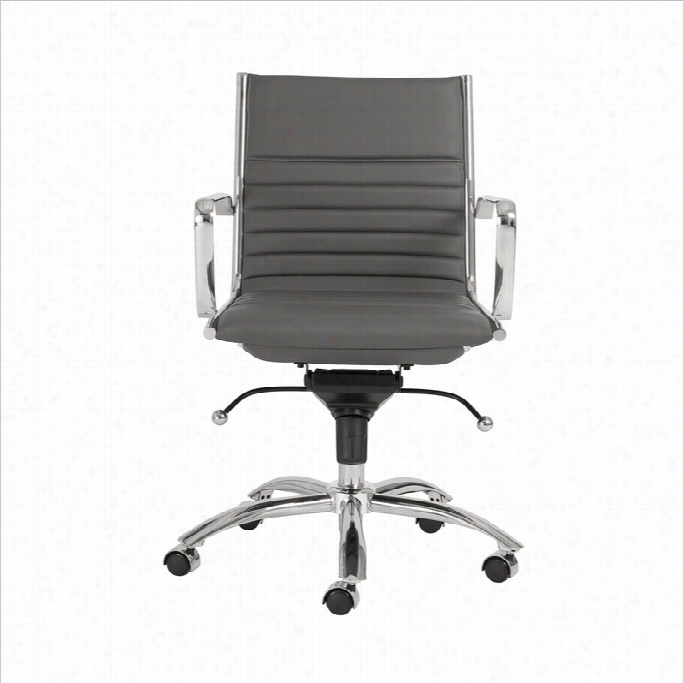 Eurostyle Dirk Low Back Office Chair In Gray/chrome