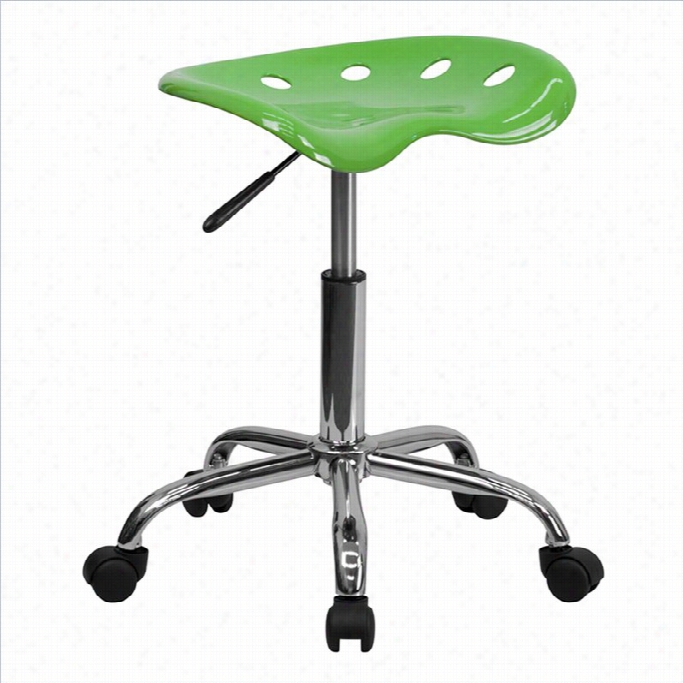 Flash Furniture Chrrome Stool In Lime