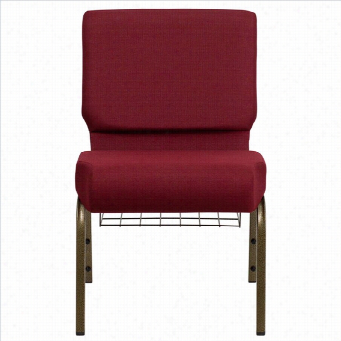 Flash Furniture Hercules Church Stacking Chair In Burgundy And Gold