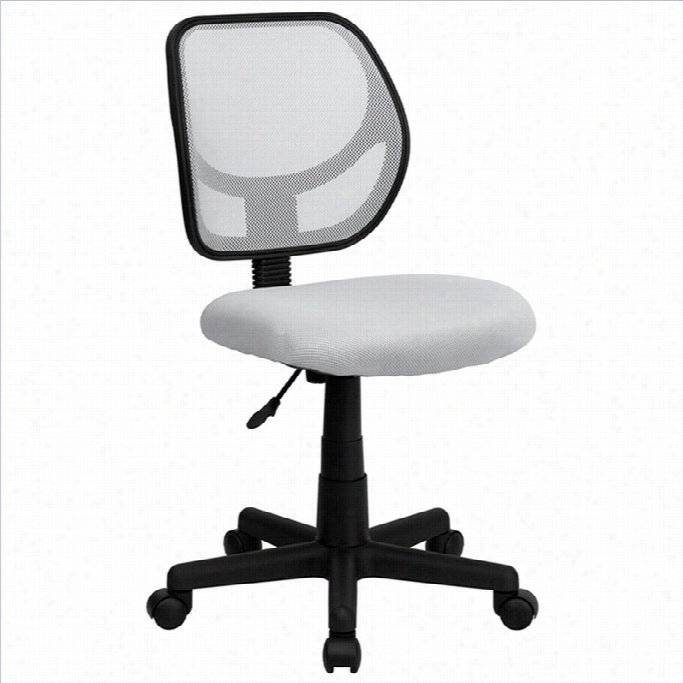 Fl Ash Furniture Mid-back  White Messh Task And Ccomputer Office Chair