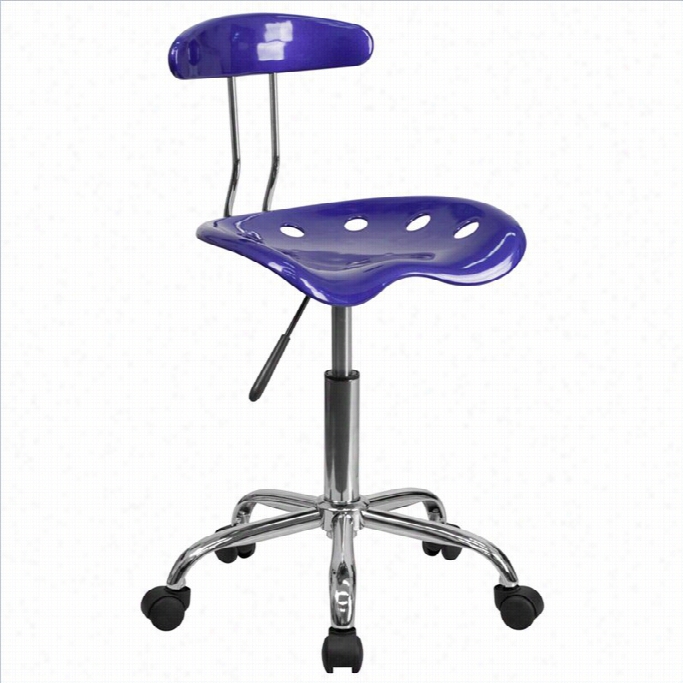Flash Furniture Vibrant Office Chair In Deep Blue And Chorme
