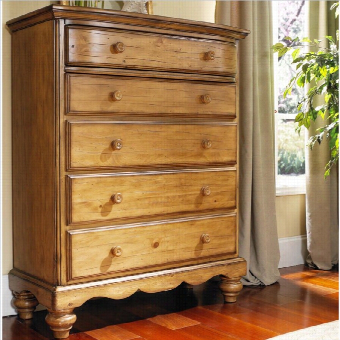 Hillsdal Ehamptons 5 Drawer Ches In Weathered Pine