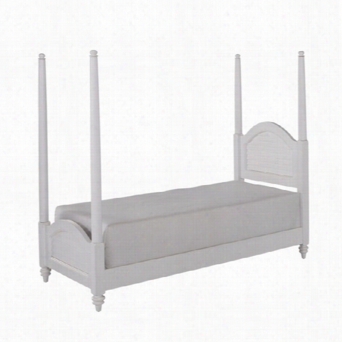 Home Styles Bermuda Wood Twin Poster Bed In White
