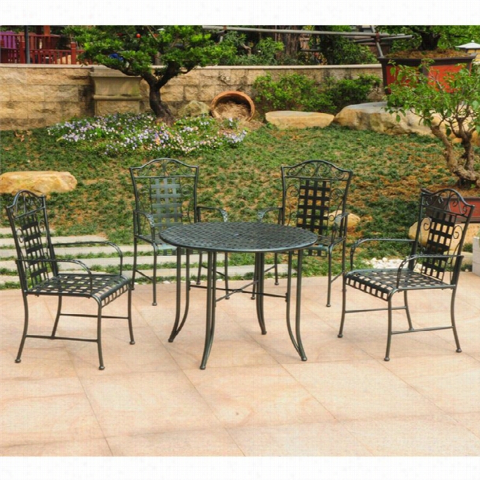 International C Aravan Mandalay 5 Piece Patio Dniing Set In Verdigirs