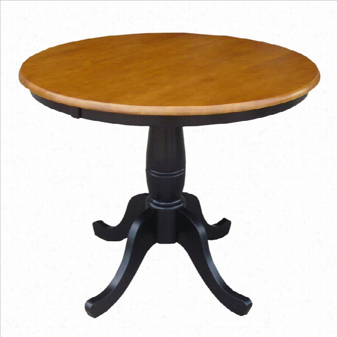 International Concepts 36 Round Dining Table In Black / Cherry