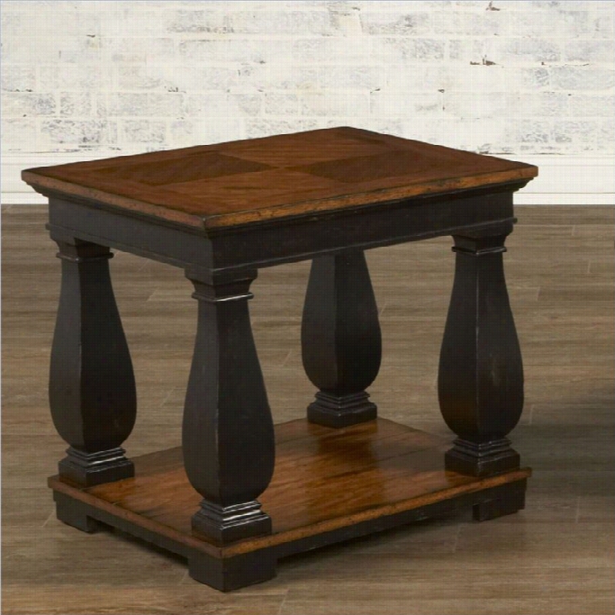 Largo Furniture Newbury Recgangular End Table In Black And Cherry