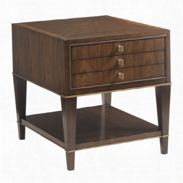 Lexin Gton Tower Place Wentworth 3 Drawer Wood Lamp Table In Walnut