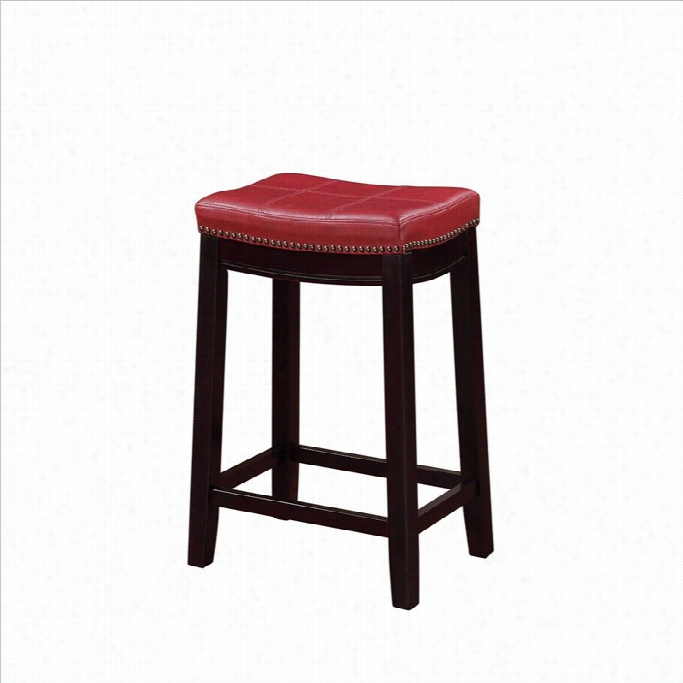 Linon Claridge 24 Counter Stool In Red