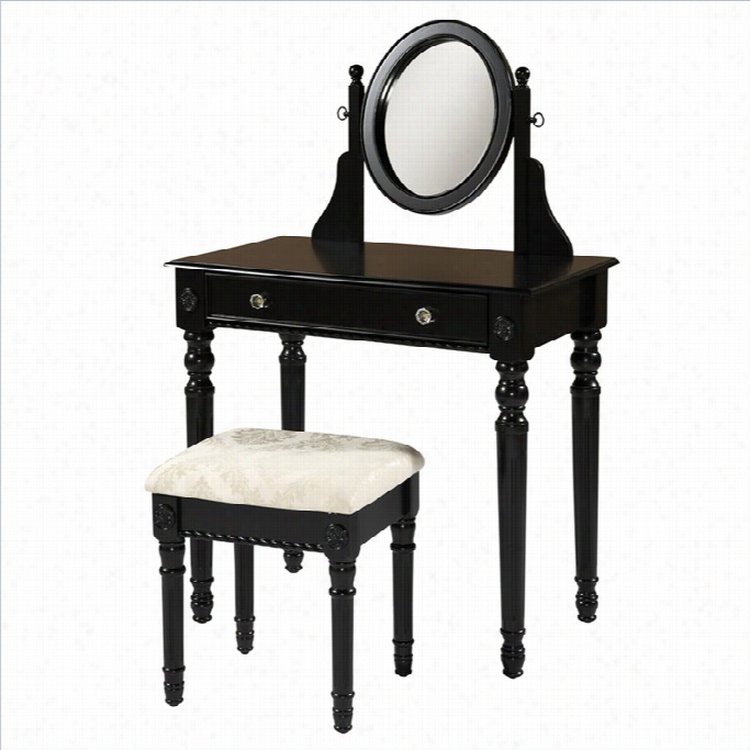 Linon Lorraine Vanity Set In Black