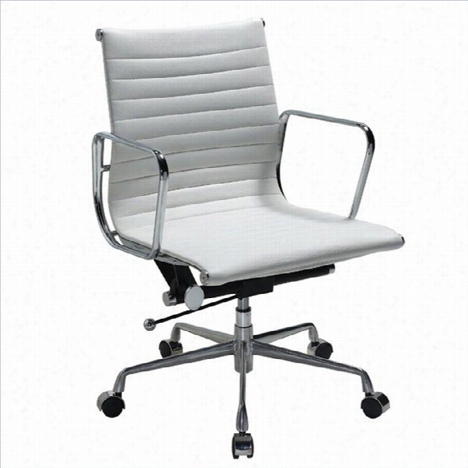 Manhattan Comfort Ellwood Mid Back Office Chair In White