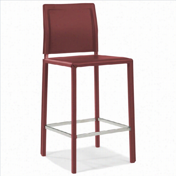 Moe's Home Collection Stallo 26 Counter Stool  In Dark Red