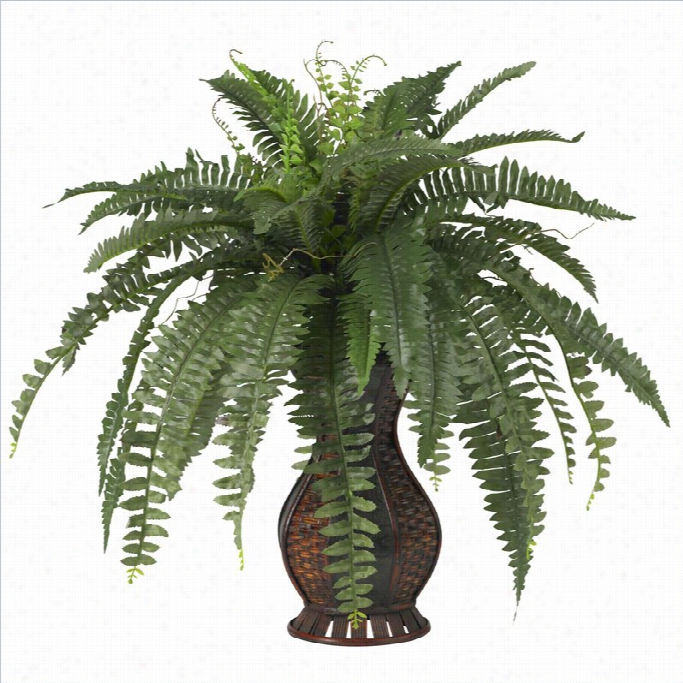 Near Ly Natural Boston Fern With Urn Silk Plant In Green