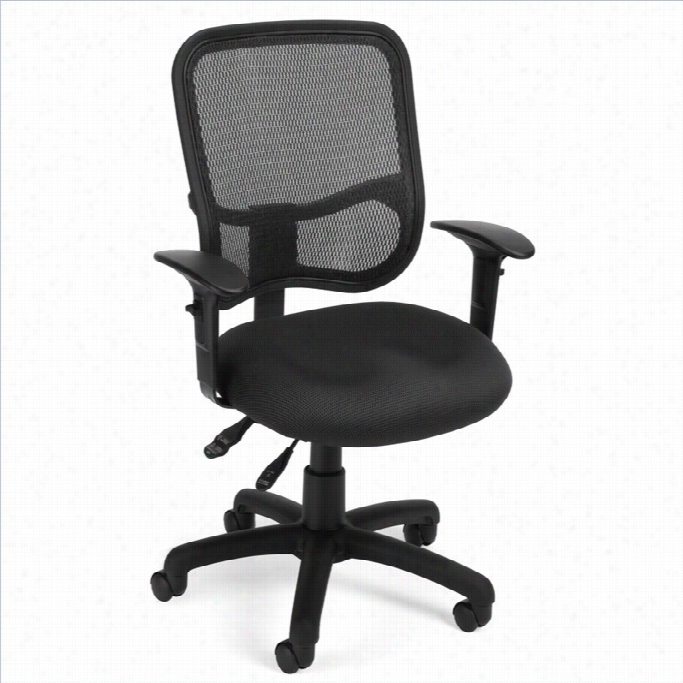 Ofm Mesh Support Se Fies Ergonomic Task Office Chair Through  Arms In Blcak